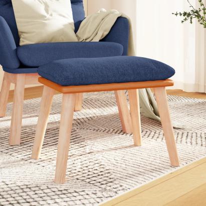 Taburet, albastru, 45x29,5x35 cm, material textil și piele eco GartenMobel Dekor