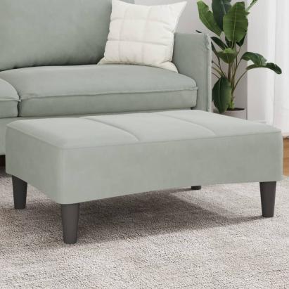 Taburet, gri deschis, 77x55x31 cm, catifea GartenMobel Dekor