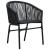 Set mobilier de bistro cu perne, 3 piese, negru, ratan PE GartenMobel Dekor
