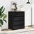 Dulap colț cu sertare negru 60x41x76 cm lemn prelucrat GartenMobel Dekor