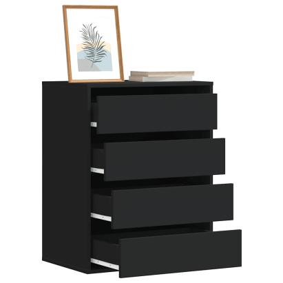 Dulap colț cu sertare negru 60x41x76 cm lemn prelucrat GartenMobel Dekor