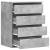 Dulap colț cu sertare gri beton 60x41x76 cm lemn prelucrat GartenMobel Dekor