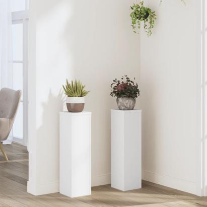 Suporturi de plante, 2 buc., alb, 17x17x60 cm, lemn prelucrat GartenMobel Dekor