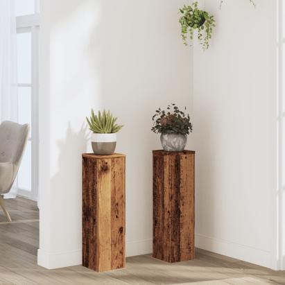 Suporturi de plante 2 buc. lemn vechi 17x17x60cm lemn prelucrat GartenMobel Dekor