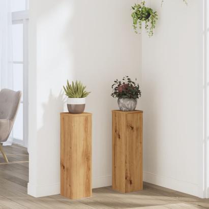 Suporturi de plante, 2 buc., stejar artizanal, 17x17x60cm, lemn GartenMobel Dekor