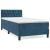 Pat box spring cu saltea, albastru închis, 90x200 cm, catifea GartenMobel Dekor
