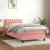 Pat box spring cu saltea, roz, 100x200 cm, catifea GartenMobel Dekor