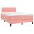 Pat box spring cu saltea, roz, 120x200 cm, catifea GartenMobel Dekor