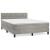 Pat box spring cu saltea, gri deschis, 140x190 cm, catifea GartenMobel Dekor