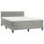 Pat box spring cu saltea, gri deschis, 140x190 cm, catifea GartenMobel Dekor