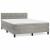 Pat box spring cu saltea, gri deschis, 140x200 cm, catifea GartenMobel Dekor