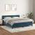 Pat box spring cu saltea, albastru închis, 160x200 cm, catifea GartenMobel Dekor