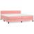 Pat box spring cu saltea, roz, 200x200 cm, catifea GartenMobel Dekor