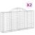 Coșuri gabion arcuite 2 buc, 200x30x100/120 cm fier galvanizat GartenMobel Dekor