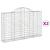 Coșuri gabion arcuite 2 buc, 200x30x120/140 cm, fier galvanizat GartenMobel Dekor
