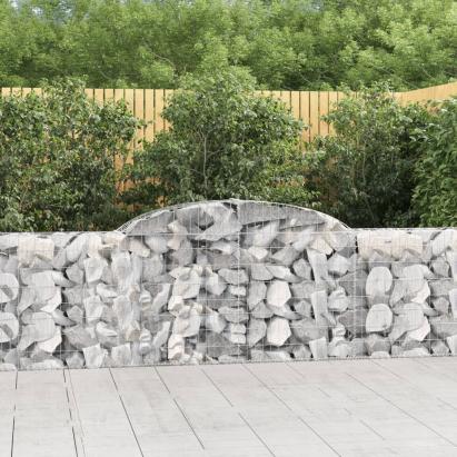 Coșuri gabion arcuite 4 buc., 300x30x80/100 cm, fier galvanizat GartenMobel Dekor