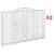 Coșuri gabion arcuite 2 buc, 300x30x180/200 cm, fier galvanizat GartenMobel Dekor