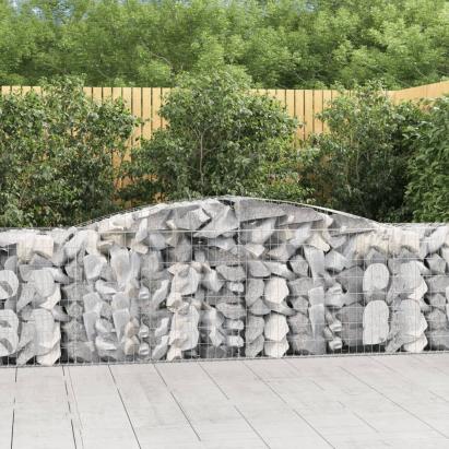 Coșuri gabion arcuite 4 buc, 400x50x80/100 cm, fier galvanizat GartenMobel Dekor