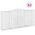 Coșuri gabion arcuite 2 buc, 400x50x180/200 cm, fier galvanizat GartenMobel Dekor