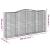 Coșuri gabion arcuite, 6 buc 400x50x200/220 cm, fier galvanizat GartenMobel Dekor