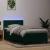 Pat box spring cu saltea, verde închis, 80x220 cm, catifea GartenMobel Dekor