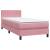 Pat box spring cu saltea, roz, 80x220 cm, catifea GartenMobel Dekor