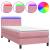 Pat box spring cu saltea, roz, 80x220 cm, catifea GartenMobel Dekor