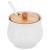 Bol pentru zahăr din ceramică si bambus alb 9x9cm - 250ml Handy KitchenServ