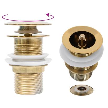 Ventil scurgere push, fără preaplin, auriu 6,4x6,4x9,1 cm GartenMobel Dekor