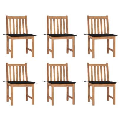 Scaune grădină cu perne, 6 buc, lemn masiv tec GartenMobel Dekor