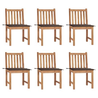 Scaune grădină cu perne, 6 buc, lemn masiv tec GartenMobel Dekor