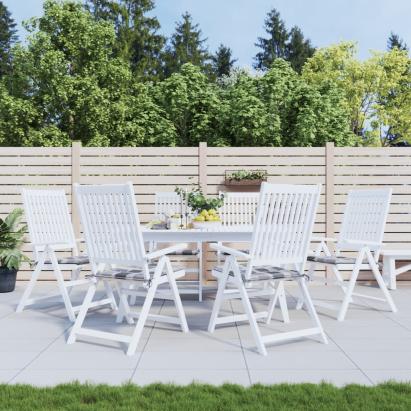 Perne de scaun, carouri gri, 6 buc., 40x40x3 cm, textil Oxford GartenMobel Dekor