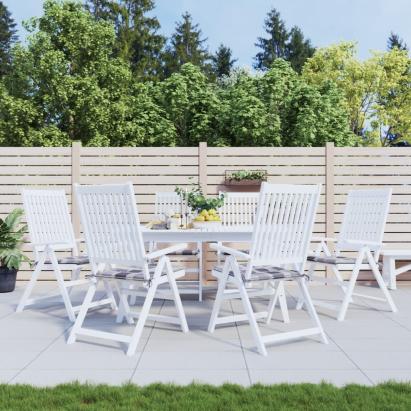 Perne de scaun, carouri gri, 6 buc., 50x50x3 cm, textil Oxford GartenMobel Dekor