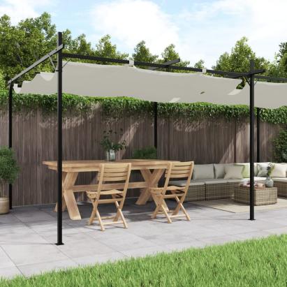 Pergola cu acoperiș retractabil, crem, 589x292x230 cm GartenMobel Dekor