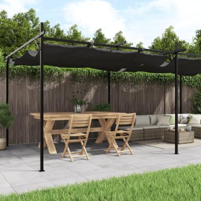 Pergola cu acoperiș retractabil, antracit, 589x292x230 cm GartenMobel Dekor