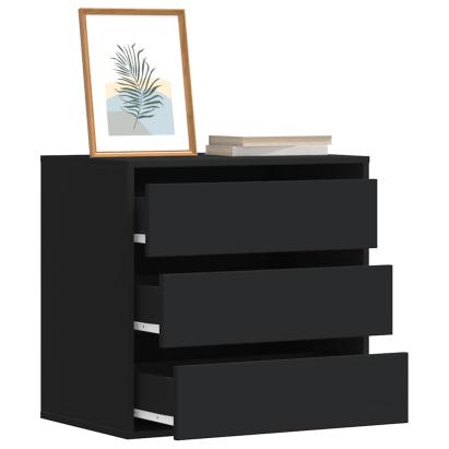 Dulap colț cu sertare negru 60x41x58 cm lemn prelucrat GartenMobel Dekor
