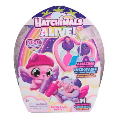 HATCHIMALS ALIVE NEON RAINBOW SET PETRECERE LA PISCINA SuperHeroes ToysZone