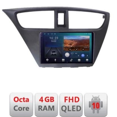 Navigatie Honda Civic 2012-2016 B-CIVIC Android Ecran QLED octa core 4+64 carplay android auto KIT-civic+EDT-E309V3+ctsho006.2+ctmultilead.2+cab- CarStore Technology