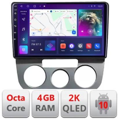 Navigatie VW Golf 5 2004-2010 clima manuala Android ecran Qled 2K Octa core 4+32 KIT-golf5-manual+EDT-E410-2K CarStore Technology