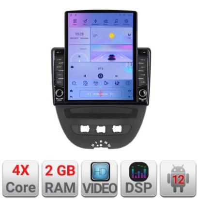 Navigatie Citroen C1 Peugeot 107 Toyota Aygo 2005-2014 Android radio gps internet quad core 2+32 ecran vertical 9.7" KIT-C1+EDT-E708 v1 CarStore Technology