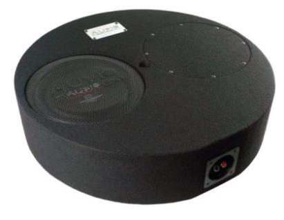 Subwoofer pasiv cu incinta 14L Audio System SUBFRAME R10 FLAT EVO2, 300 watts, 4 ohm, 250 mm, 10", roata de rezerva CarStore Technology