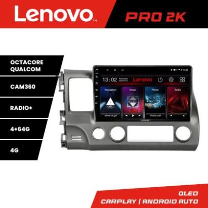Navigatie Honda Civic Sedan Lenovo Kit-044 8 core QLED 2K 4+64 360 Android Waze USB Navigatie Internet Youtube Radio CarStore Technology