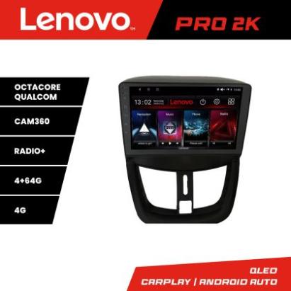 Navigatie Peugeot 207 Lenovo Kit-PE01 8 core QLED 2K 4+64 360 Android Waze USB Navigatie Internet Youtube Radio CarStore Technology