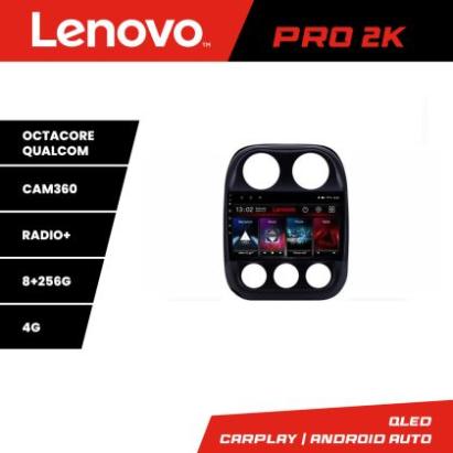 Navigatie Jeep Compass 2010-2016 Lenovo Kit-2500 8 core QLED 2K 8+256 360 Android Waze USB Navigatie Internet Youtube Radio CarStore Technology