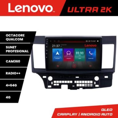 Navigatie Mitsubishi Lancer Lenovo Kit-037 8 core QLED Qualcomm 4+64 360 Android Waze USB Navigatie Internet Youtube Radio CarStore Technology