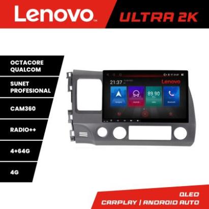 Navigatie Honda Civic Sedan Lenovo Kit-044 8 core QLED Qualcomm 4+64 360 Android Waze USB Navigatie Internet Youtube Radio CarStore Technology