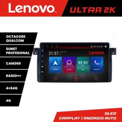 Navigatie BMW Seria 3 E46 Lenovo Kit-052 8 core QLED Qualcomm 4+64 360 Android Waze USB Navigatie Internet Youtube Radio CarStore Technology