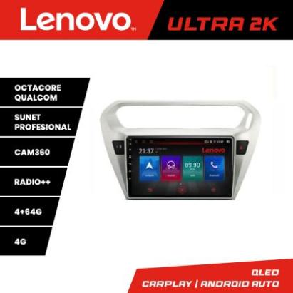 Navigatie Peugeot 301 Citroen C-Elisee Lenovo Kit-301 8 core QLED Qualcomm 4+64 360 Android Waze USB Navigatie Internet Youtube Radio v1 CarStore Technology