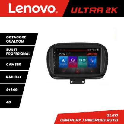 Navigatie Fiat 500 2014- Lenovo Kit-539 8 core QLED Qualcomm 4+64 360 Android Waze USB Navigatie Internet Youtube Radio CarStore Technology