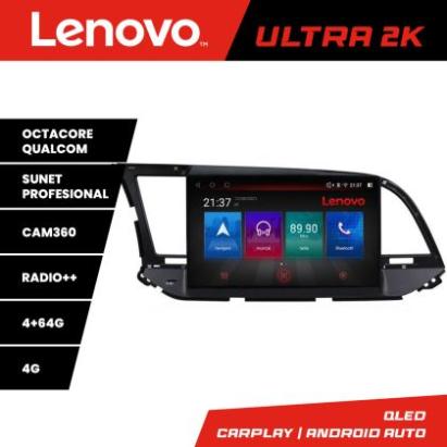 Navigatie Hyundai Elantra 2015-2018 Lenovo Kit-581 8 core QLED Qualcomm 4+64 360 Android Waze USB Navigatie Internet Youtube Radio CarStore Technology